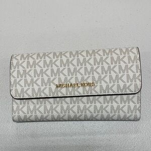 Michael Kors Cream and Gray Monogram Wallet